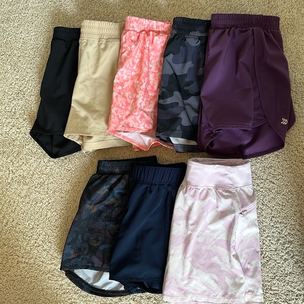 Eight Pairs of Girls Athletic Shorts